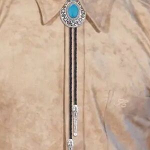 Turquoise and Silver Bolo Tie